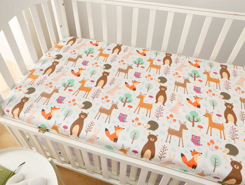 Animal Friends Fitted Cot Sheet Side View
