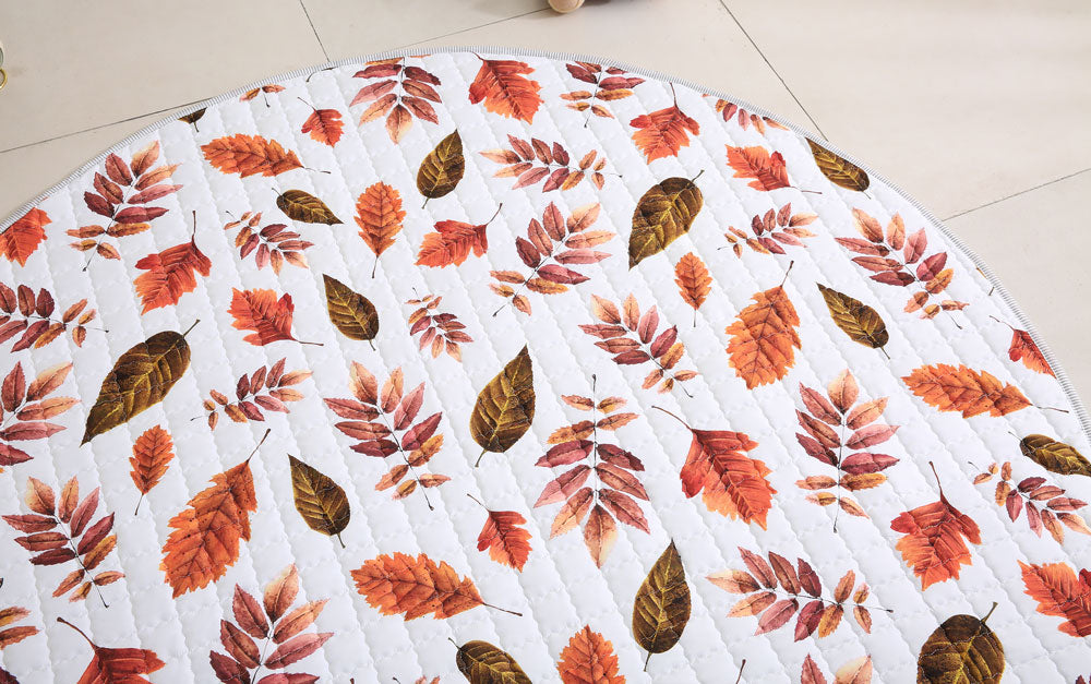 Autumn Leaves Baby Play mat 150 cm diameter - close up 1