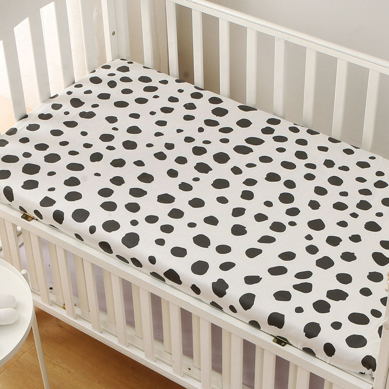 Black Dots Fitted Cot Sheet
