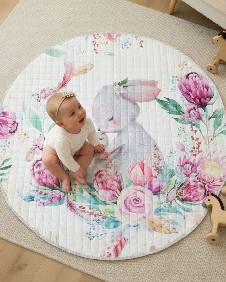 Bunny & Baby Round Play Mat