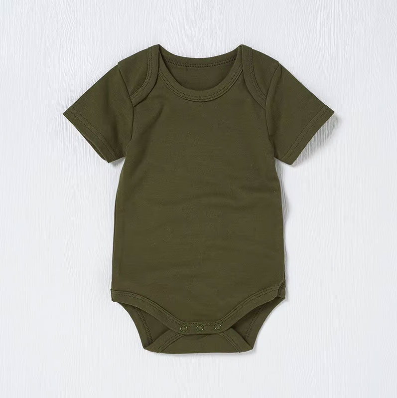 Echo Short Sleeve Organic Cotton Baby Romper - Green