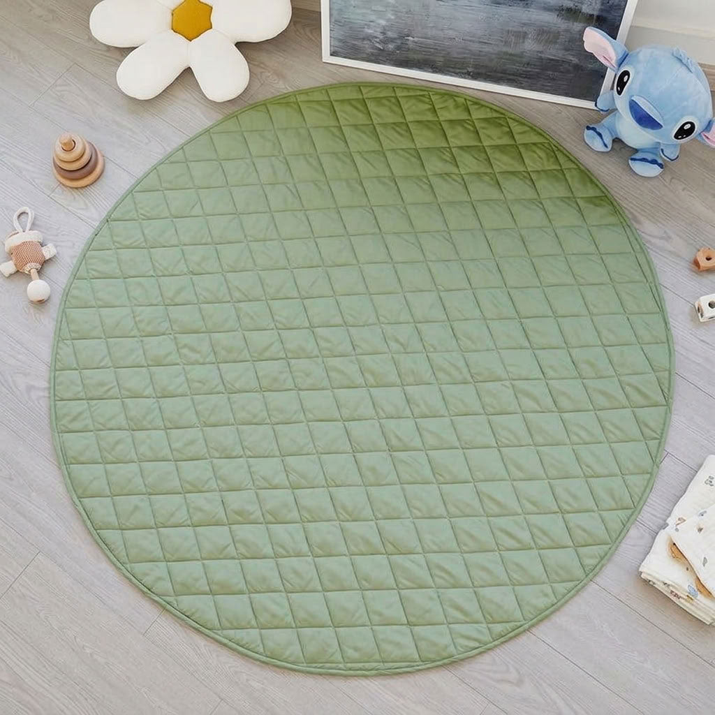Elfie-Sage-Green-Round-Baby-Play-Mat---150-cm-Diameter