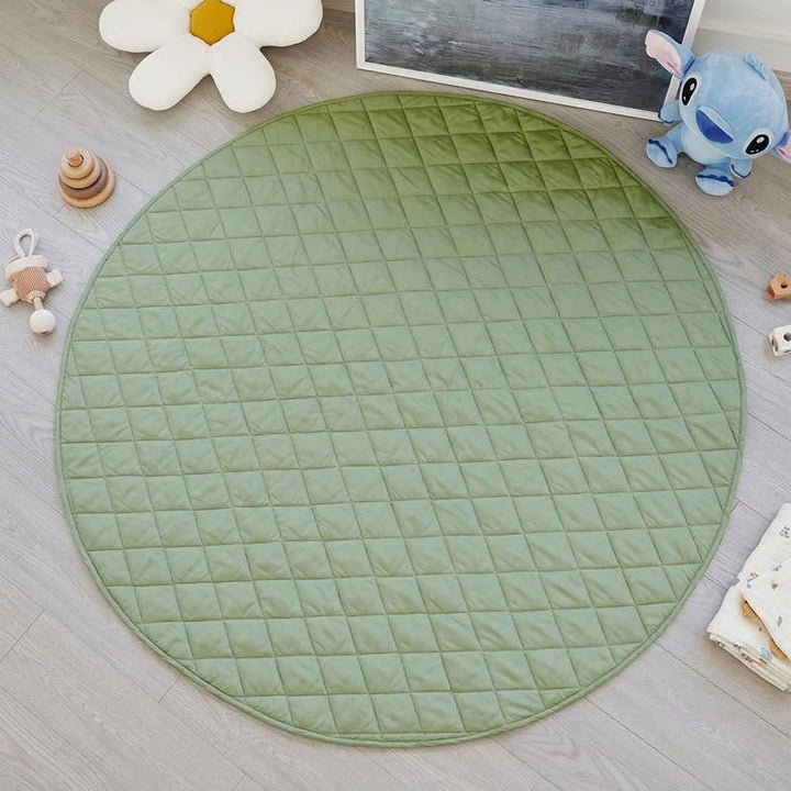 Elfie-Sage-Green-Round-Baby-Play-Mat---150-cm-Diameter