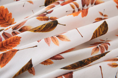 Fall Leaves Baby Fitted Cot Sheet Closeup