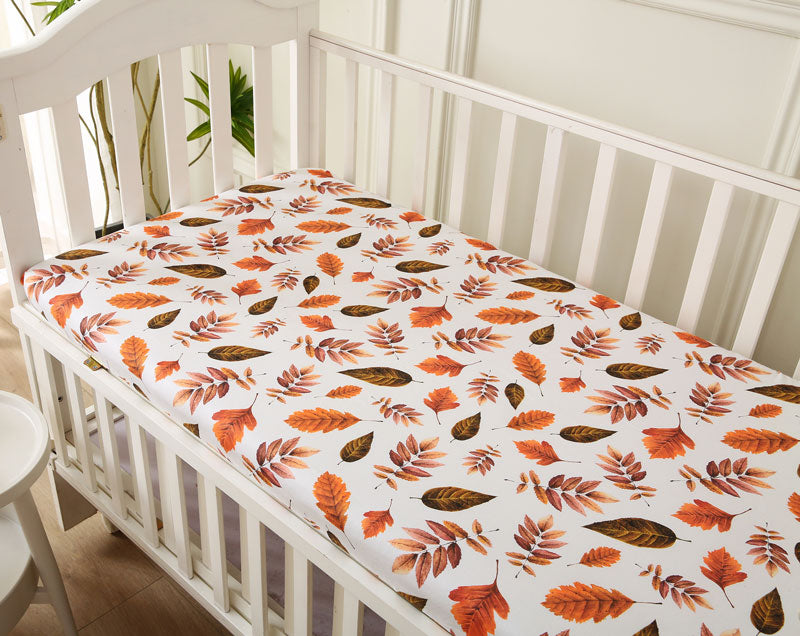 Fall Leaves Baby Fitted Cot Sheet side view