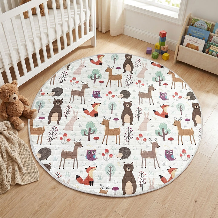 Forest-Animals-Round-Baby-Play-Mat---150-cm-Diameter---Woodland-Print