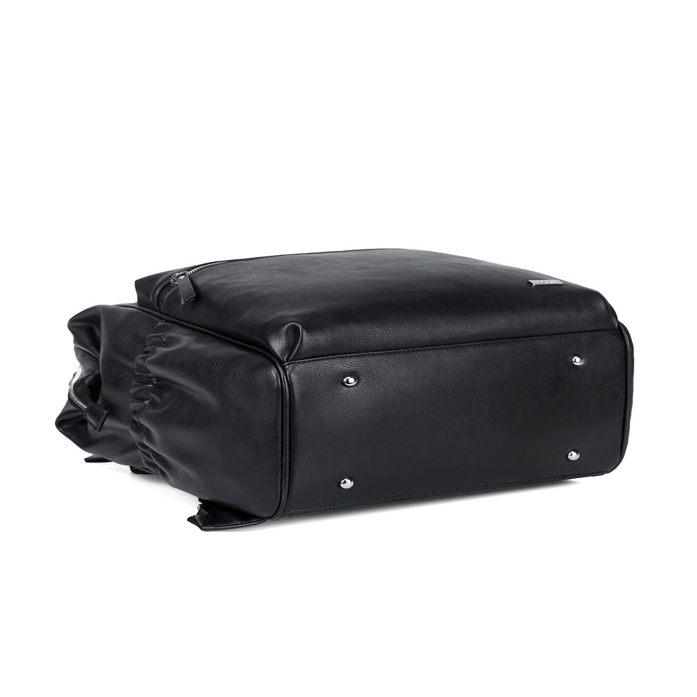 Melbourne-Carry-All-Vegan-Leather-Black-Nappy-Bag-Backpack-Bottom