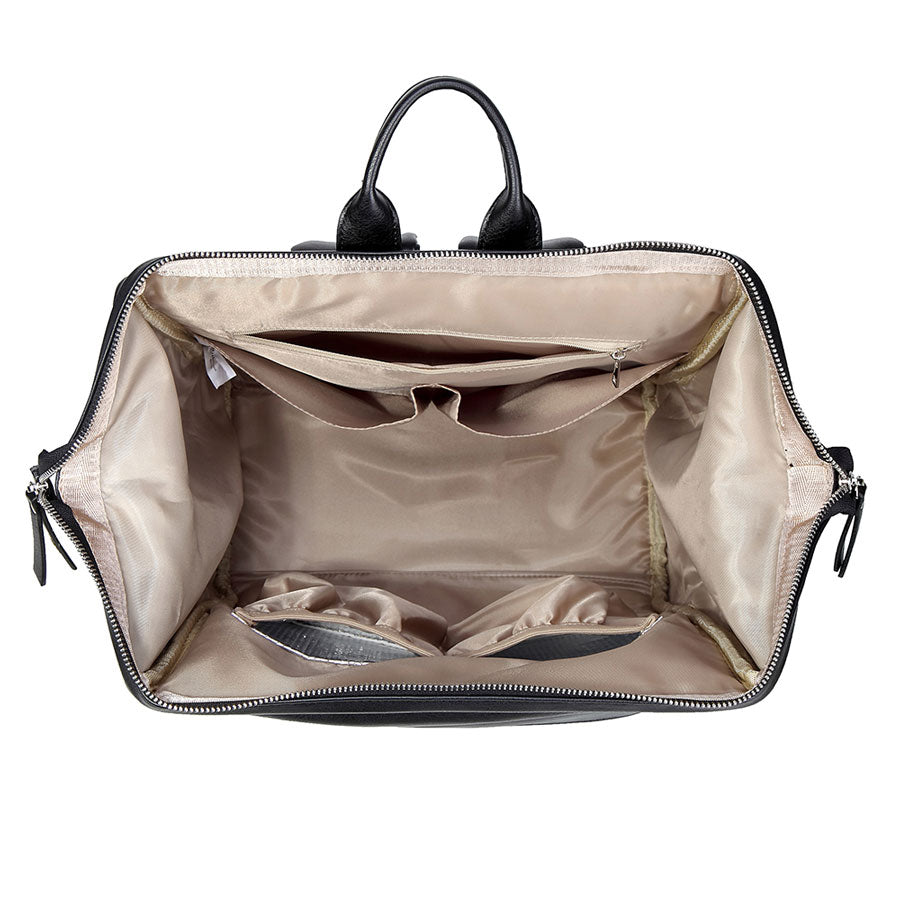 Melbourne-Carry-All-Vegan-Leather-Black-Nappy-Bag-Backpack-Inside