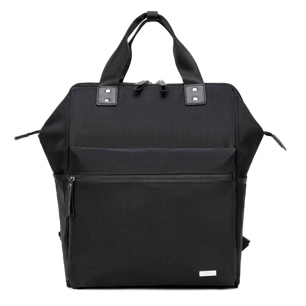 Melbourne Carry All Nappy Bag Backpack - Black Front