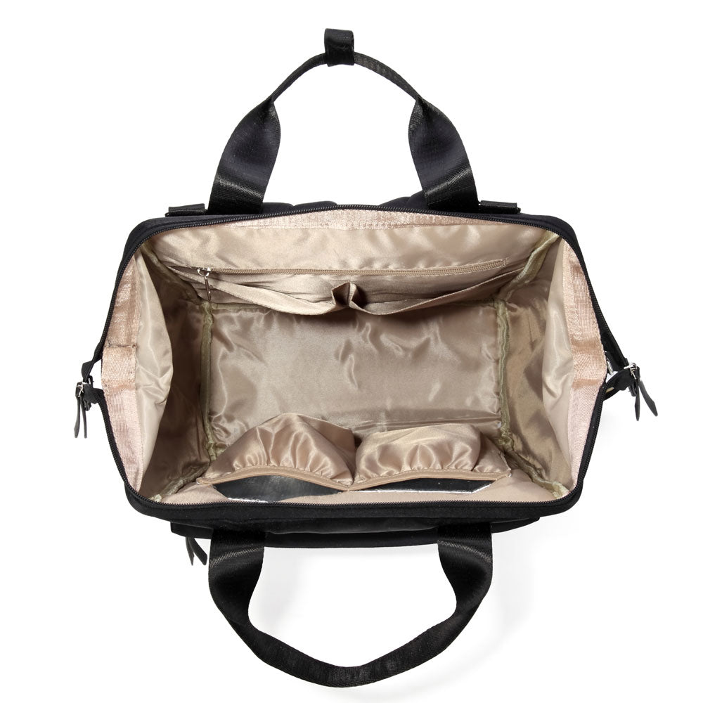 Melbourne Carry All Nappy Bag Backpack - Black Inside