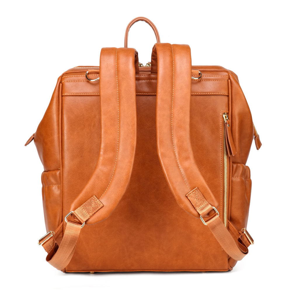 Melbourne Carry All Vegan Leather Nappy Bag Backpack Backside Backside View 2