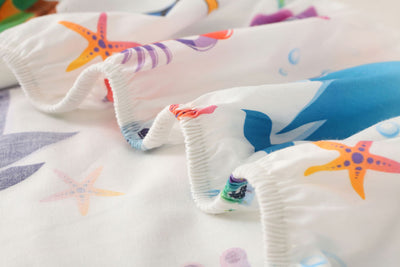 Ocean Fishes Fitted Cot Sheet Close up 2