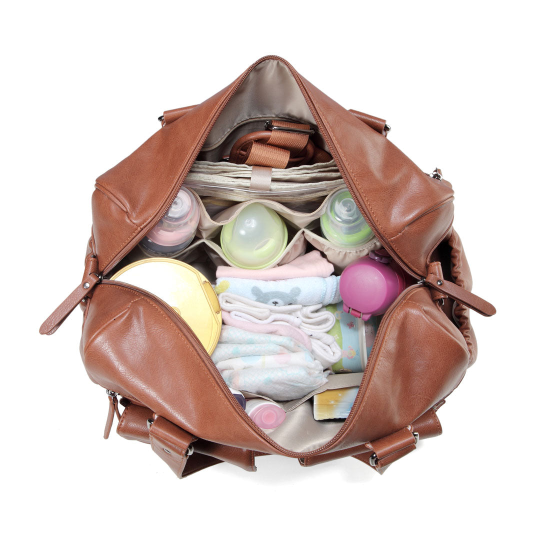 Sarah Carry All Nappy Bag  Gunmetal - Inside Filled