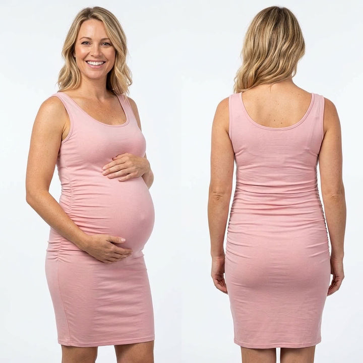Serene - Pink Sleeveless Maternity Dress