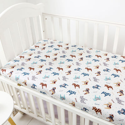 Trojan Horse Fitted Cot Sheet Side View