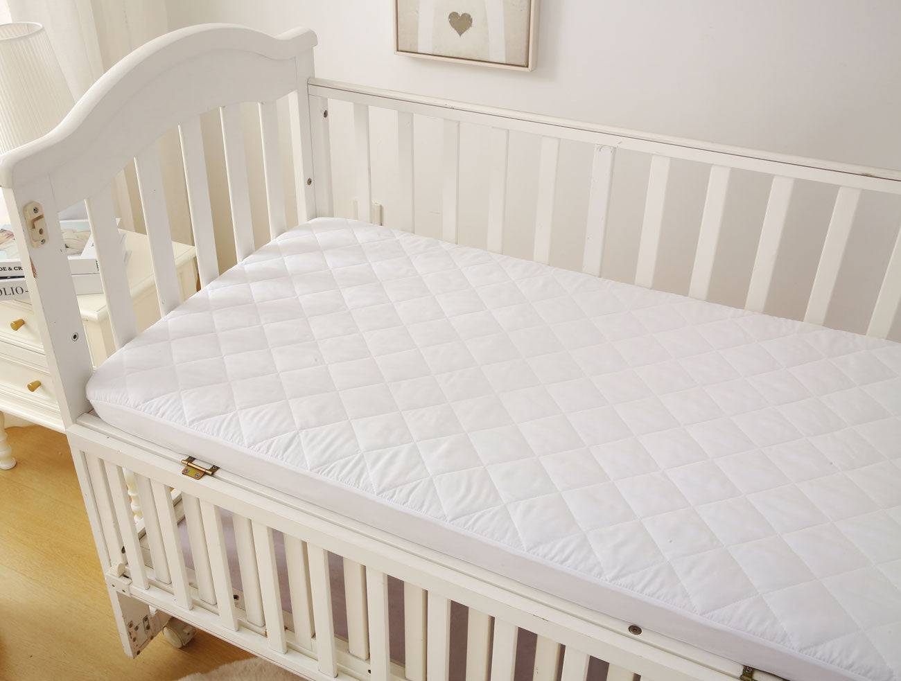 Zuri Fitted Baby Cot Mattress Protector Waterproof  - Size 132x71 cm Side