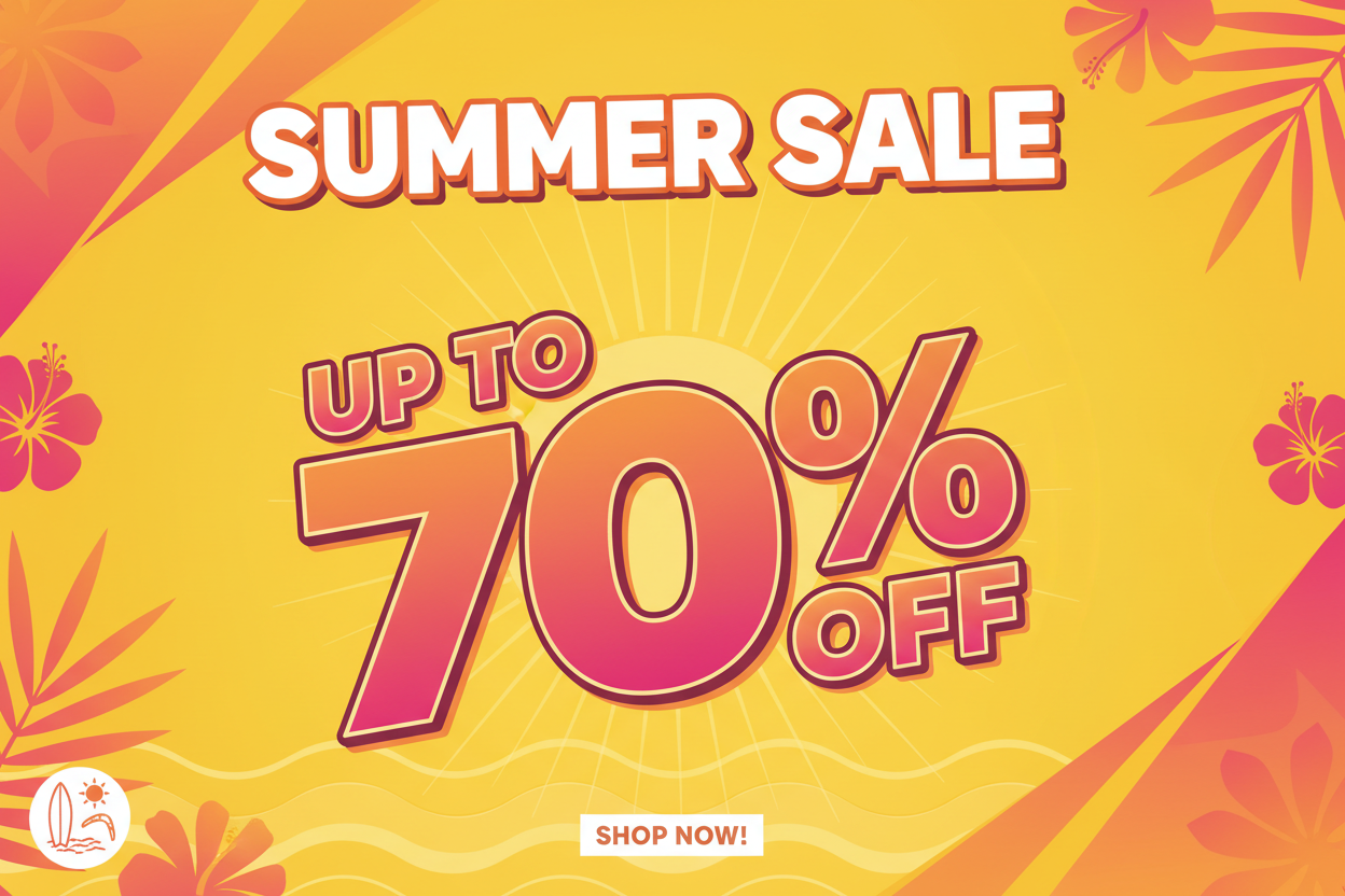 Summer sale. Up to 70% off