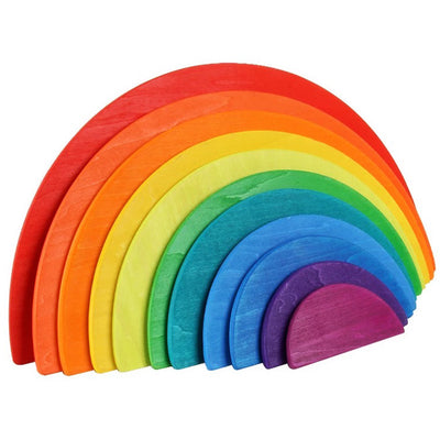 11 Piece Wooden Rainbow Semi Circle Stacker