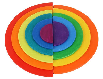 11 Piece Wooden Rainbow Semi Circle Stacker top