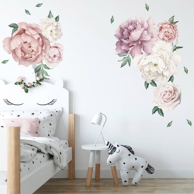 140-172 cm Huge Peony Flowers Wall Stickers in kid's bedroom