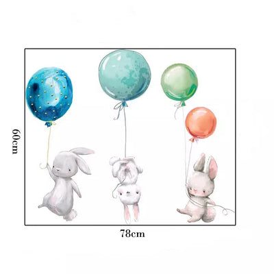 3 Bunnies Baby Nursery Wall Sticker Size