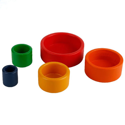 5 Piece Wooden Colorful Stacking Bowls