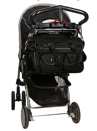 OIOI Black Wash Nylon Carry all Nappy Bag