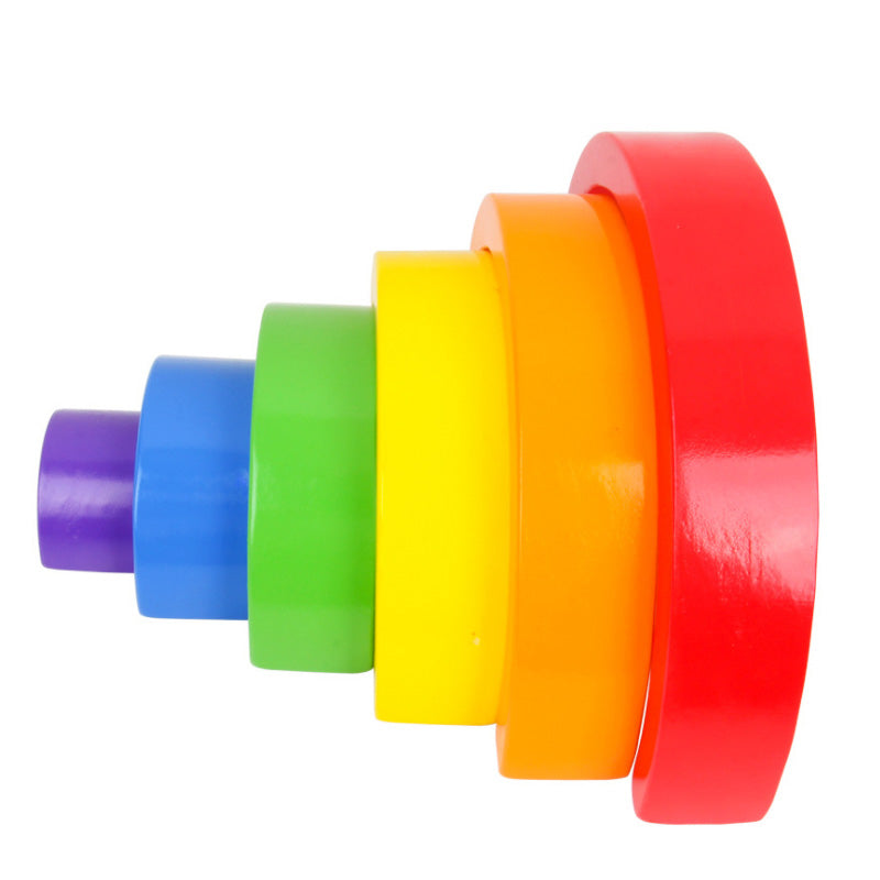 6 Piece Wooden Rainbow Stacker top