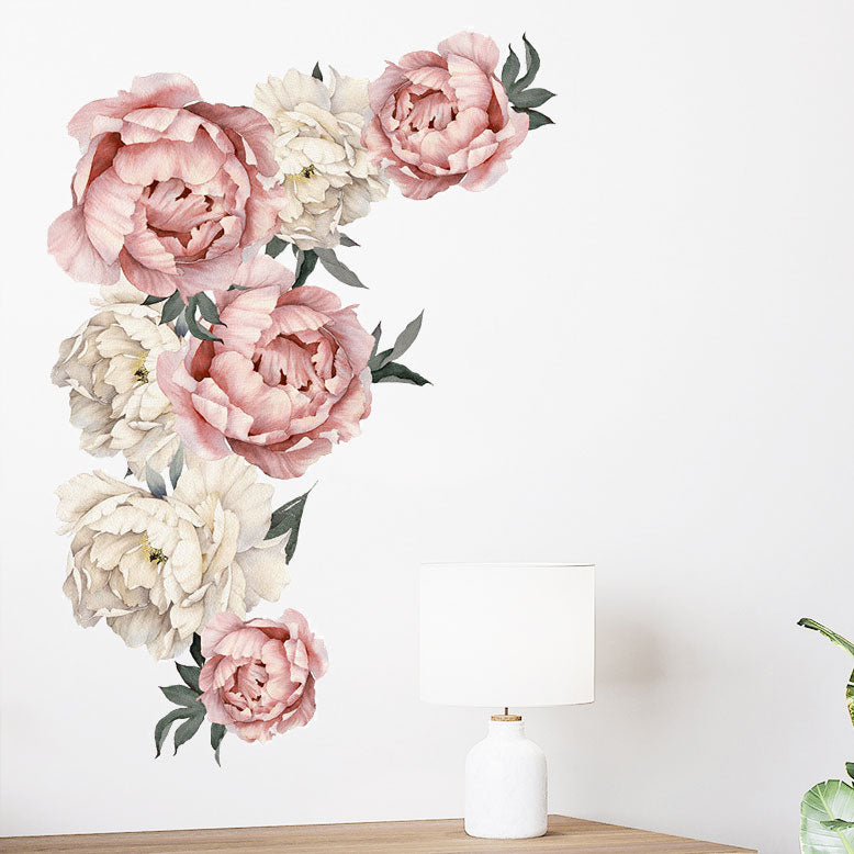 94 x 73 cm Large Peony Flowers Wall Sticker