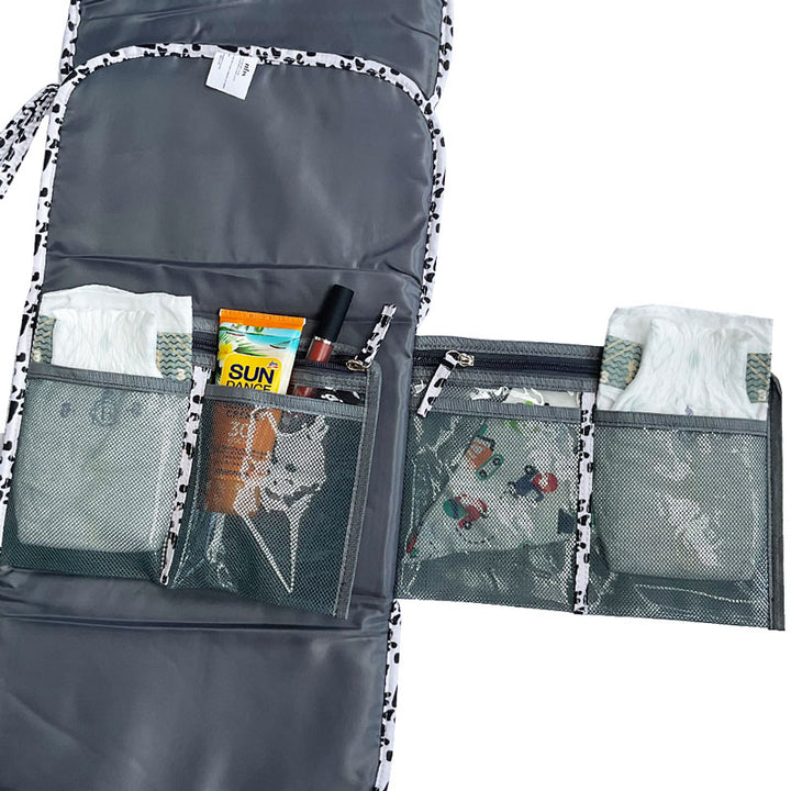 Aaria Nappy Wallet With Stuff Inside the pockets Closeup
