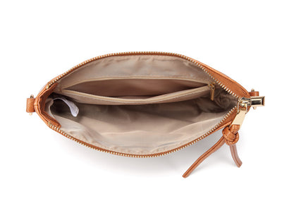 Aaryaa Nappy Clutch - Tan