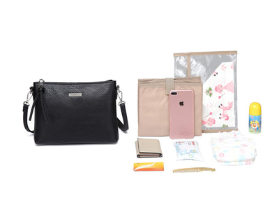 Aaryaa Nappy Clutch - Black