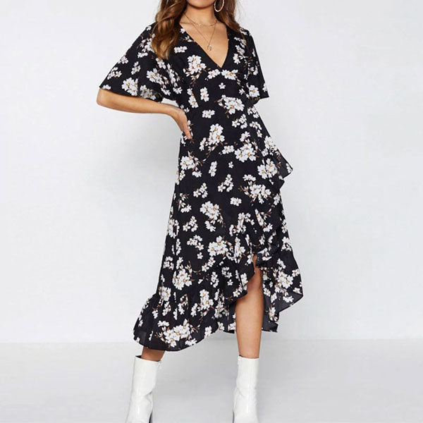 Abel Black Nursing Maternity Wrap Dress