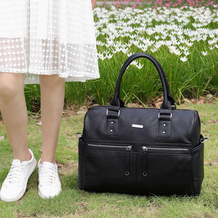 Adele All In One Black Nappy Bag mum