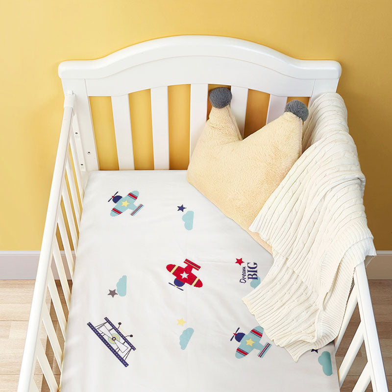 Airplanes Fitted Cot Sheet Front