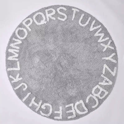 Alphabet Round Grey Cotton Baby Play Mat 120 x 120 cm