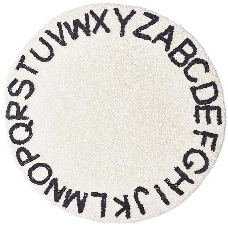 Alphabet Round Off White Cotton Baby Play Mat 120 x120 cm