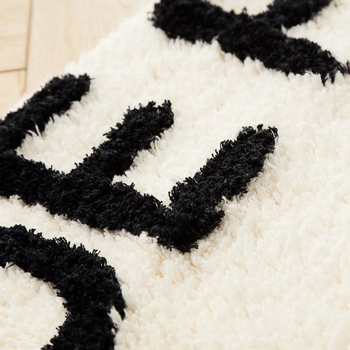 Alphabet Round Off White Cotton Baby Play Mat 120 x 120 cm closeup 2