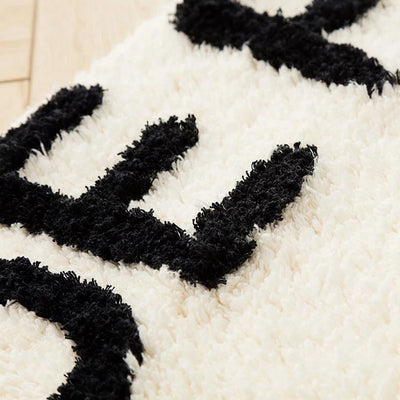 Alphabet Round Off White Cotton Baby Play Mat 120 x 120 cm closeup 2