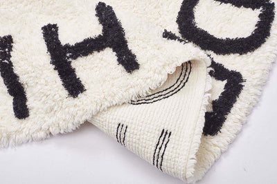 Alphabet Round Off White  Cotton Baby Play Mat 120 x 120 cm closeup