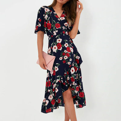 Amelia Navy Nursing &-Maternity Wrap Dress