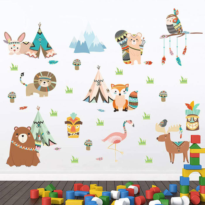 Animal Tribe Baby Nursery & Kids Room Wall Sticker Australia – Nappy ...