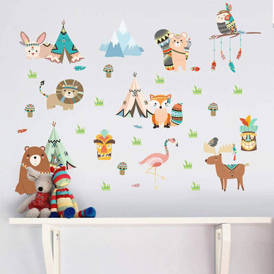 Animal Tribe Nursery Wall Sticker 1
