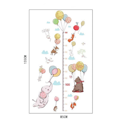 Animals Height Measurement Wall Sticker size