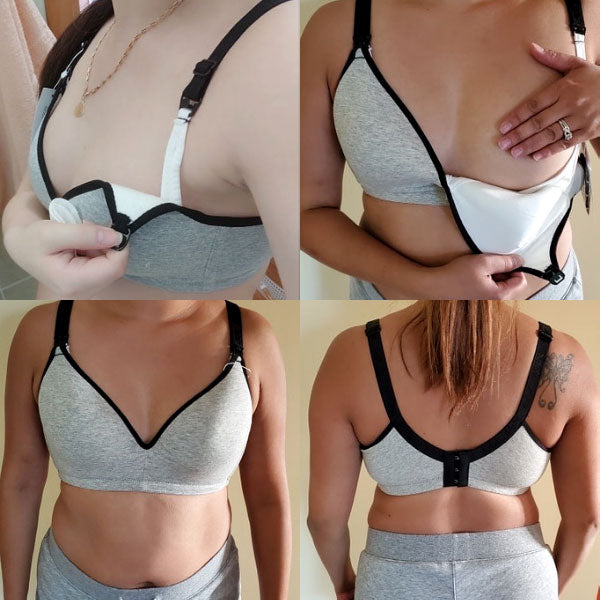Twin Pack - Anna Maternity Bra Grey and Navy