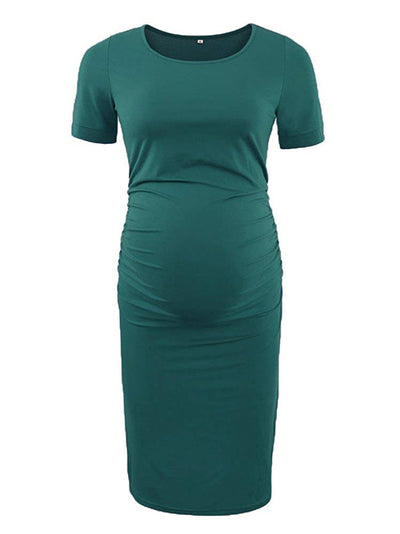 Ariah - Green Short Sleeves Maternity Dress