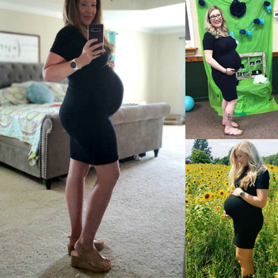 Ariah Black Short Sleeves Maternity Dress customer images