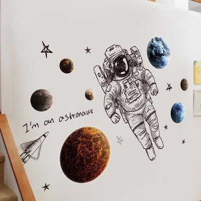 Astronaut Nursery Wall Sticker near stairs