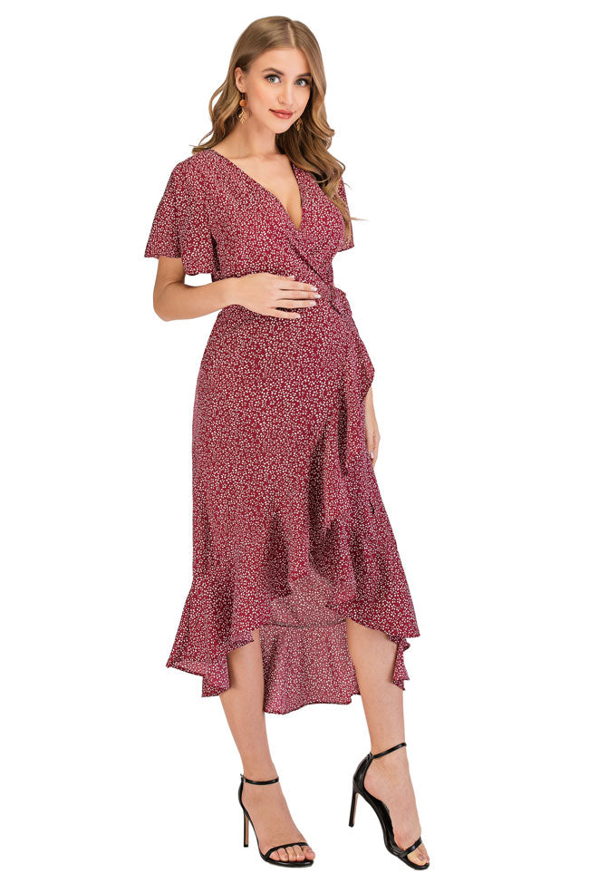 Ava Rose Maternity Wrap Dress side 2
