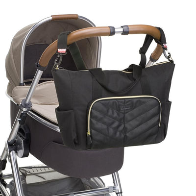 Babymel Amber Black Nappy Bag on Pram